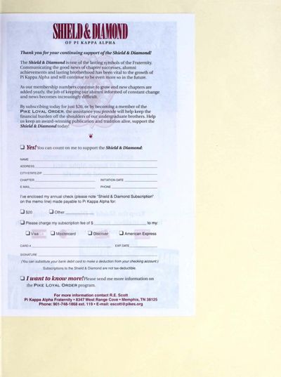 Shield & Diamond Of Pi Kappa Alpha